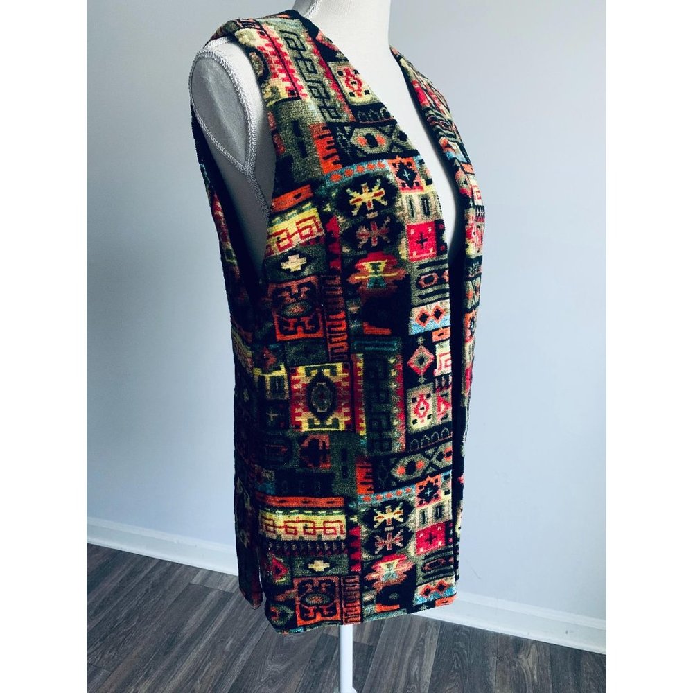 Aladdin Vintage velour aztec vest Medium